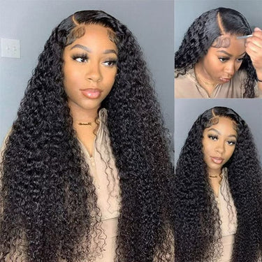 Megalook Transparent Curly Wig 13X4 Lace Front Wig 180% Density Human Wig Natural Hairline With Baby Hair