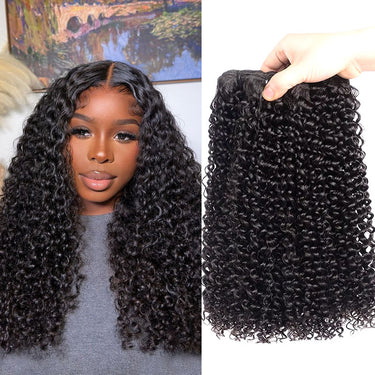 15A High Grade Curly 3 Bundles Deal With Full Ends 100% Human Hair Extensions Double Drawn