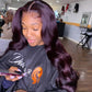 (Super Sale) Dark Purple Plum Colored 13x4 Lace Silky Straight/Body Wave Wig