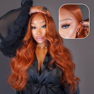 Dark Copper Ginger Glueless Wig Release Ears