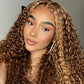 Transparent Hd Lace 4x4 5x5 Lace Closure Wigs Highlight 4/27 Honey Blonde Deep Wave Wig