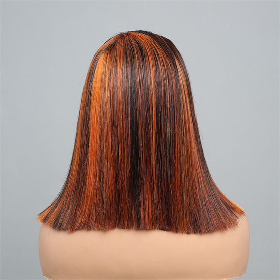 (Super Sale)New Arrival Highlight Ginger 1BP30 Colored Bob Wigs Wear & Go Glueless Straight Wig