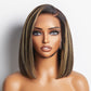 Short Bob Highlight Balayage Color 13x4 Lace Front Wig 10inch Human Hair Wigs 180% Density