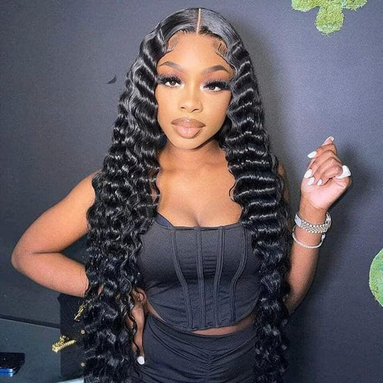 Pre Cut Lace | Breathable Dome Cap Glueless 13x4 HD Lace Wig Loose Deep Wave Human Hair Easy Wear And Go Wig