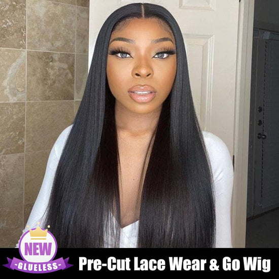Pre Cut Lace Upgrade Glueless Straight 3D Dome Bleach Knots 13x4 HD Lace Wear Go Lace Front Wig