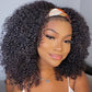 (Super Deal)20 inch Headband Wig Non-Lace Glueless Afro Curly Natural Black Human Hair Wig For Black Women