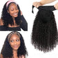 (Super Deal)20-22inch Headband Wig Non-Lace Glueless Deep Wave Natural Black 100% Human Hair Wig
