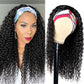 (Super Deal)20-22inch Headband Wig Non-Lace Glueless Deep Wave Natural Black 100% Human Hair Wig