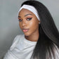 (Super Deal)18-22 inch Headband Wig Non-Lace Glueless Straight Natural Black Human Hair Wig 0 Skill Needed