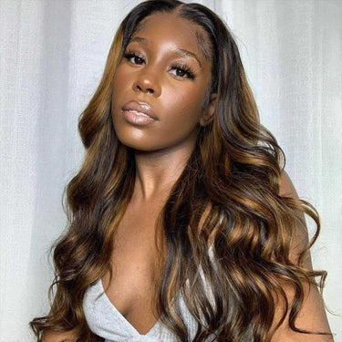 Flash Sale | Ship Within 12 Hours Long 26 28 inch Highlight P1B/30 Body Wave 4X4 Lace Closure Wigs 210% Density