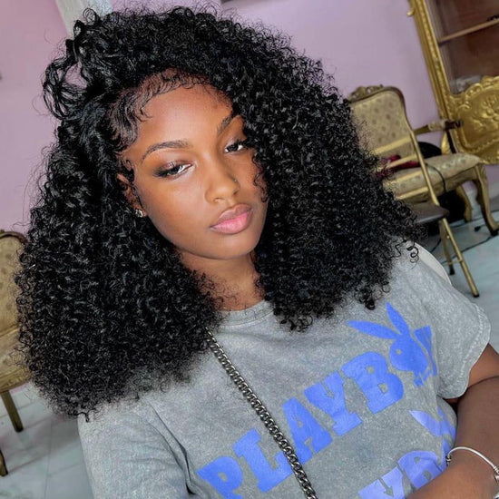 Pre Cut Lace | Kinky Curly 13x4 HD Lace Frontal Wig With Pre-plucked Edges Wig Easy Wear And Go