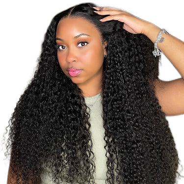 Megalook Transparent Curly Wig 13X4 Lace Front Wig 180% Density Human Wig Natural Hairline With Baby Hair