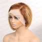 {Super Deal }Megalook Fashionable Colored Wave Bob Free Part 13x4 Transparent Lace Frontal Human Hair Wigs