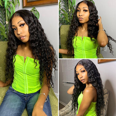 Loose Deep Wave Wigs 360 Lace Frontal Wigs Pre-plucked Natural Hairline Remy Human Hair