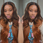 Megalook Highlight Balayage Ombre 1b/4/30 Colored Hair Body Wave 13x4 Lace Front Wigs On Dark Roots Hair 180% Density