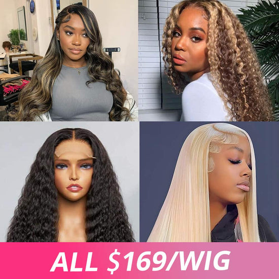 (Super Sale)$169 200% Density Highlight Human Hair Wigs 13x4 5x5 Transparent Hd Lace Frontal Wig