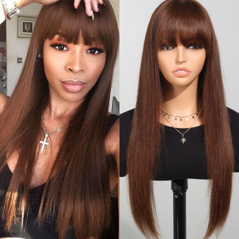 {Super Sale} Megalook 3x2 Lace Closure Body Wave Wigs With Bangs Wear ...