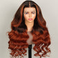 Megalook Highlight Balayage Ombre 1b/4/30 Colored Hair Body Wave 13x4 Lace Front Wigs On Dark Roots Hair 180% Density