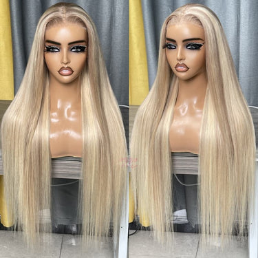 $100 OFF Code: MS100 | Barbie Blonde With Brown #P10/613 Colored Short Bob Wig 6x5 Wear Go Wigs Straight Highlights Wig