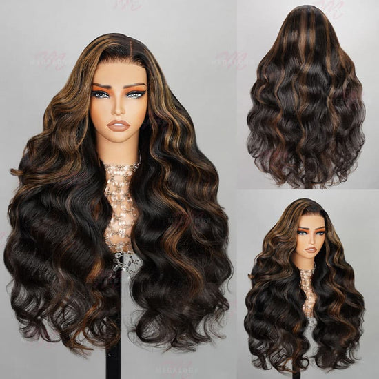 (Super Deal)Megalook Highlight P1B/30 Body Wave 4x4 5x5 13x4 13X6 360 LACE Front Wig Undetectable Lace Front Wigs
