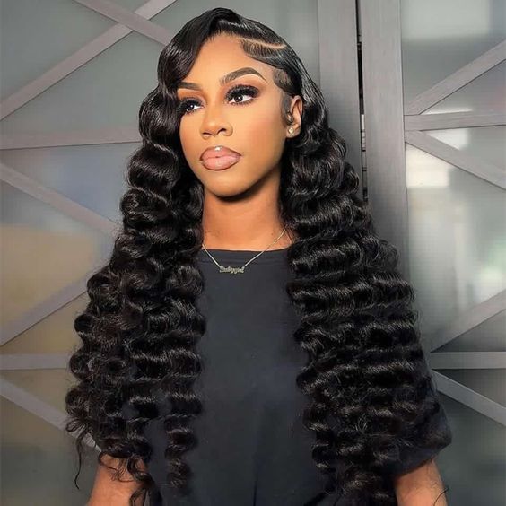 Megalook Water Wave Transparent 4x4 Lace Closure Wigs Affordable Human ...