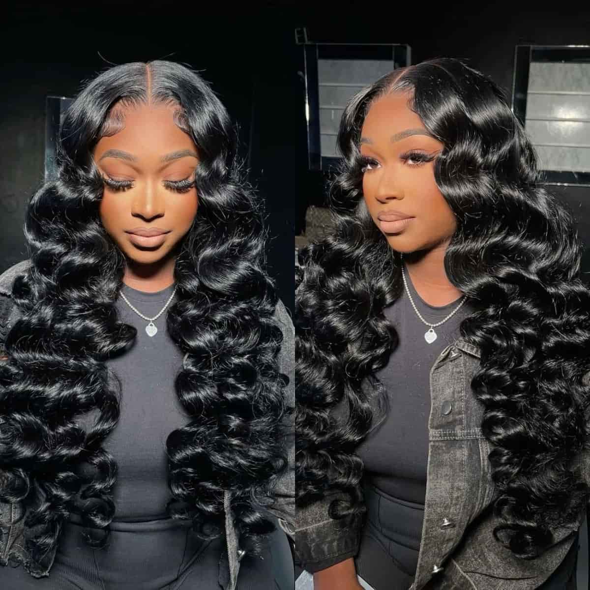 13x6 HD Lace Front Wig Loose Deep Wave Pre Plucked Human Hair Wig ...