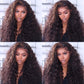 New Pop Honey Blonde Balayage Colored Loose Deep Wave 13x4 Transparent Lace Front Human Hair Wigs