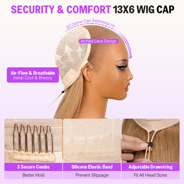 Milk Tea Brown 13x6 Glueless Wig Enhanced Security Cap
