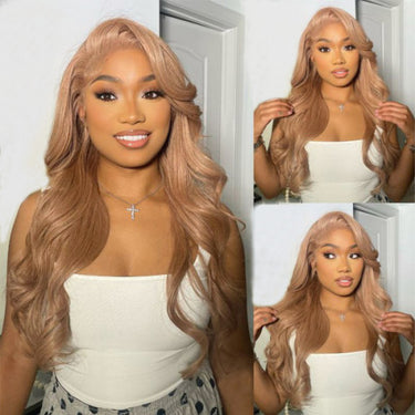 Megalook Milk Tea Brown Pull Go Wigs Upgrade 13x6 ProAngle™ Ear-to-Ear Glueless Lace Frontal Wigs With Pre-Cut Sideburns