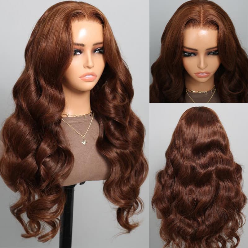Megalook 13x4 Chocolate Lace Front Wigs Transparent Lace #4 Dark Brown