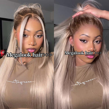 Ash blonde ombré super long ponytail wig lace Amazon.com : CIYOO 200% Density Milk Tea Ombre Ash Blonde  main image 4