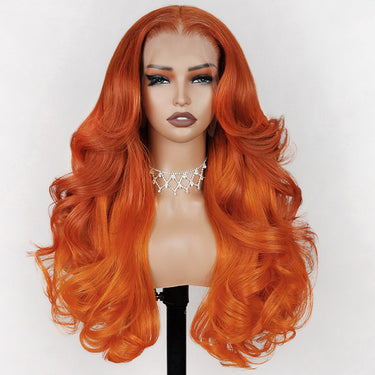 Daphne-Inspired Cosplay Wig–Orange Ombre Wig 13x4 Lace Front Wigs Dark Orange to Bright Orange Color Body Wave Frontal Wigs