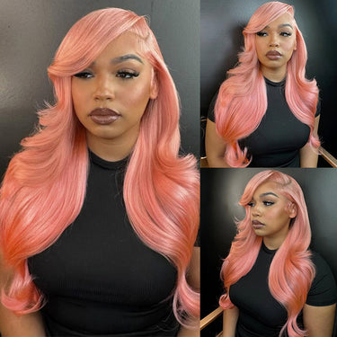 Megalook Pastel Pink Wigs Body Wave 13x4 Frontal & 13x6 ProAngle™ Glueless Wigs From Ear To Ear