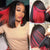 (Super Sale) Peekaboo Highlights Red Colored Transparent 4x4 Lace Bob Wigs