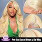 Pre Cut Lace | Upgrade Airy Cap 613 Blonde Easy Wear And Go 13X4/6X5 Body Wave/Straight HD Lace Frontal Wig