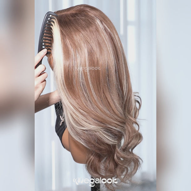 Light Brown 6x5 Glueless Wig With Blonde Highlights Video Show