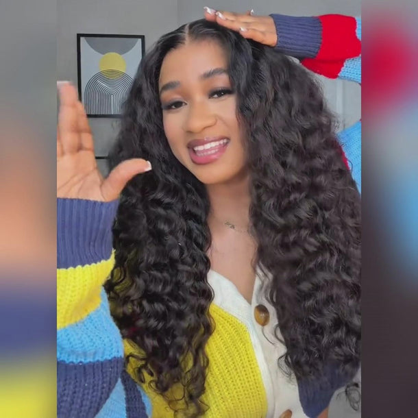 Deep Wave 13x6 Glueless Wig With Finger Coil Ends Install Video