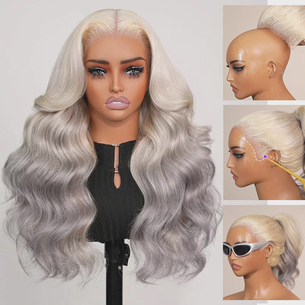 Blonde To Grey Ombre 13x6 Glueless Wig &autoplay