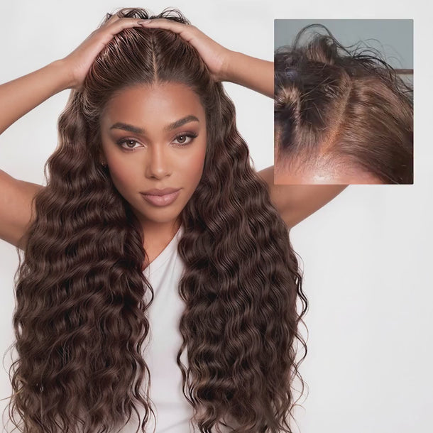 4 Dark Brown Bohemian Curly 13x6 Three Go Glueless Wig Model &autoplay
