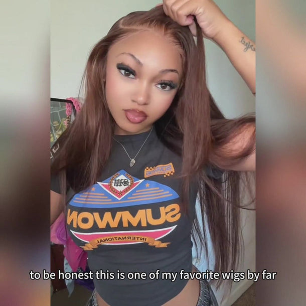 Brown Straight 13x6 Glueless Three Go Wig Install Video