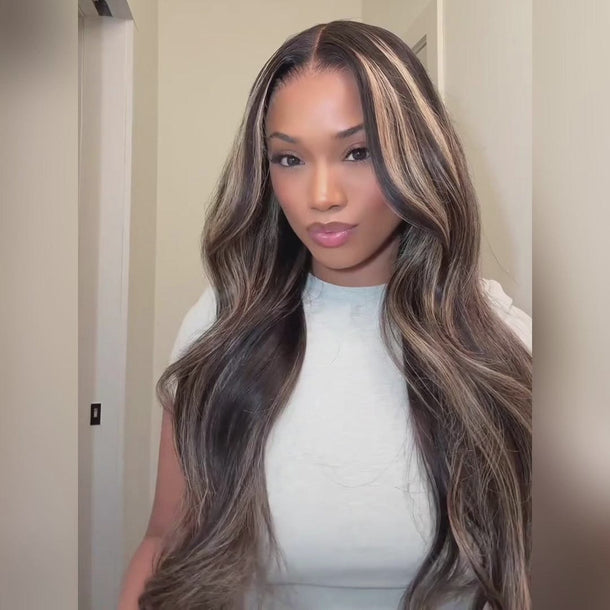 Balayage Highlight 13x6 Glueless Wig Styles Video Show