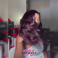 (Super Sale) Dark Purple Plum Colored 13x4 Lace Silky Straight/Body Wave Wig