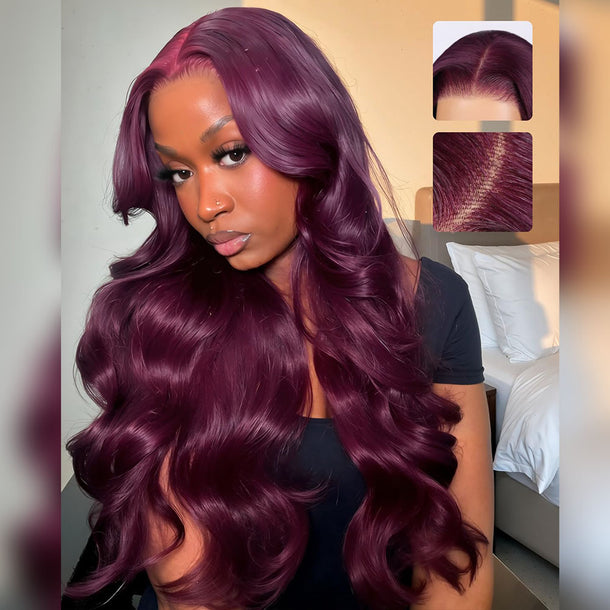Plum Body Wave 13x4 Lace Front Wig Video
