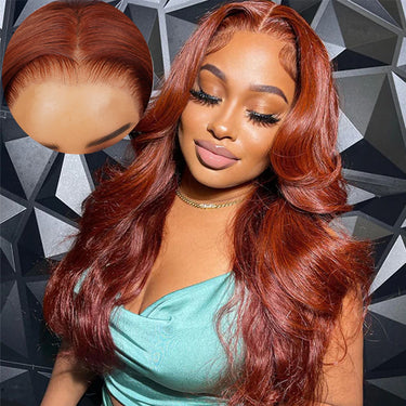 Megalook Reddish Brown Upgrade 13x6 ProAngle™ Wig With 6Inch Deep Parting Pre-Cut Ear-to-Ear Lace Frontal Wig