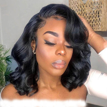 Short 360 Bob Wig 14inch Body Wave 360 Lace Front Wigs Pre Plucked With All Around Lace