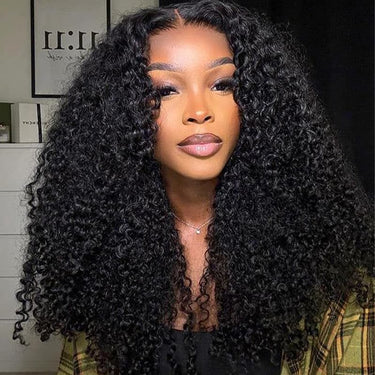 Luxe Tight Curly Wig Bomb Style Transparent Lace Frontal Wig Pre Bleached Tiny Knots Preplucked With Baby Hair