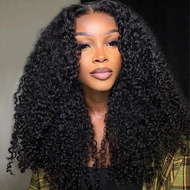 Luxe Tight Curly Wig Bomb Style Transparent Lace Frontal Wig Pre Bleached Tiny Knots Preplucked With Baby Hair