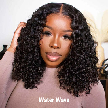 (Super Deal) Affordable 13x5 Bob Wigs Water Wave/Deep Curly/Kinky Straight Short Pre- Cut Lace Front Wigs Human Hair