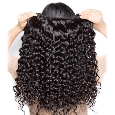 Megalook 10A Water Wave Virgin Hair Natural Black 3 Bundles Brazilian Human Hair Extension 10-30 inches