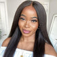 Glueless Easy Wear Go Wig Kinky Straight 13x4 HD Lace Fronatl Wig With Pre-plucked Edges Easy Wear And Go